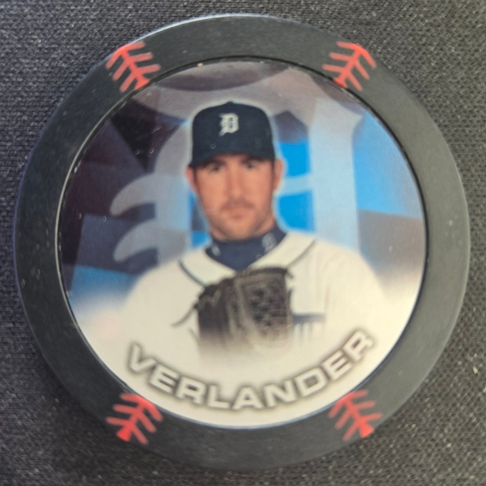 Justin Verlander 2015 Topps Chipz Poker BLACK Detroit Tigers Baseball MLB